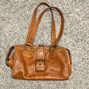 Roots Tan Leather sholder Handbag